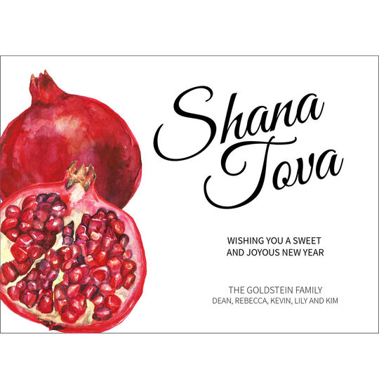 Watercolor Pomegranate Jewish New Year Cards