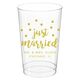 Confetti Dots Just Married Clear Plastic Cups Image 1 of 2