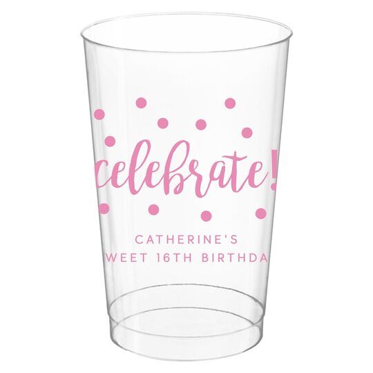 Confetti Dots Celebrate Clear Plastic Cups