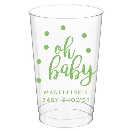 Confetti Dots Oh Baby Clear Plastic Cups