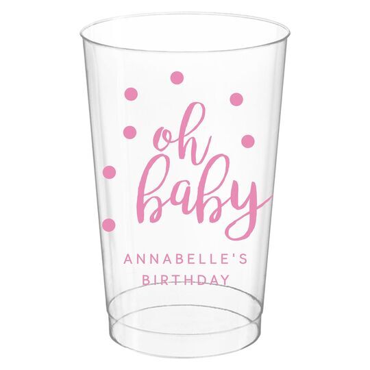 Confetti Dots Oh Baby Clear Plastic Cups