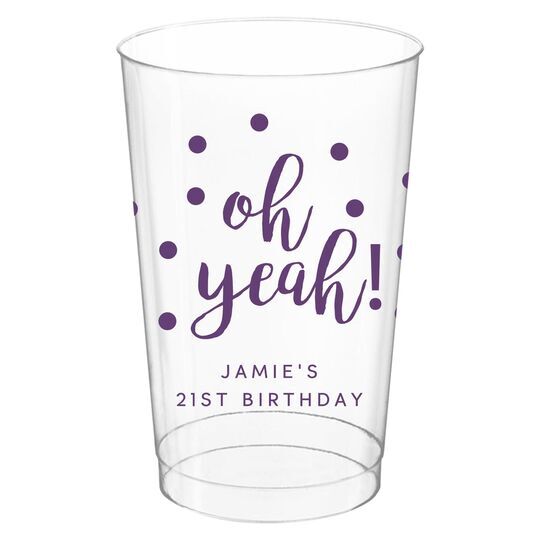 Confetti Dots Oh Yeah! Clear Plastic Cups