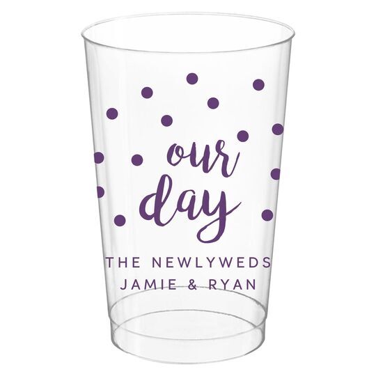 Confetti Dots Our Day Clear Plastic Cups