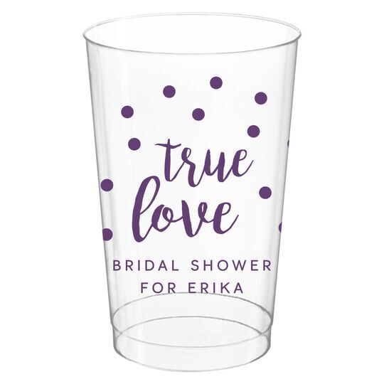 Confetti Dots True Love Clear Plastic Cups