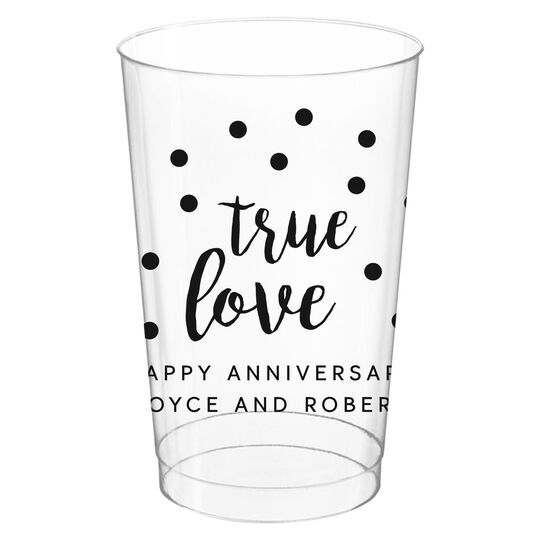 Confetti Dots True Love Clear Plastic Cups