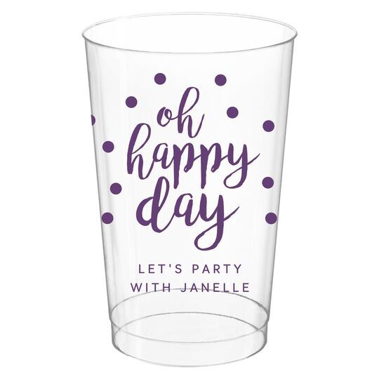 Confetti Dots Oh Happy Day Clear Plastic Cups