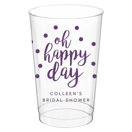 Confetti Dots Oh Happy Day Clear Plastic Cups