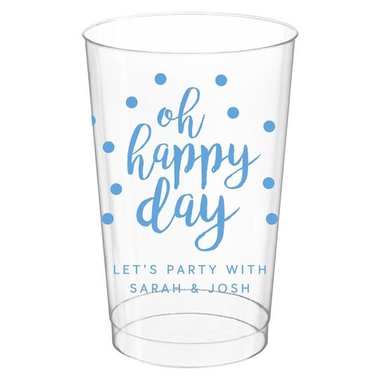 Confetti Dots Oh Happy Day Clear Plastic Cups