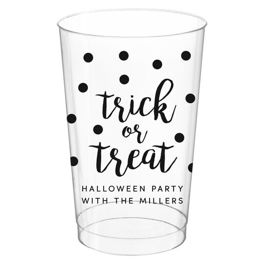 Confetti Dots Trick or Treat Clear Plastic Cups