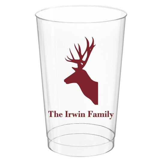 Deer Buck Clear Plastic Cups