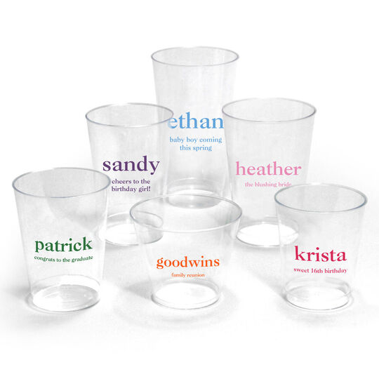 Design Your Own Big Number Clear Plastic Cups