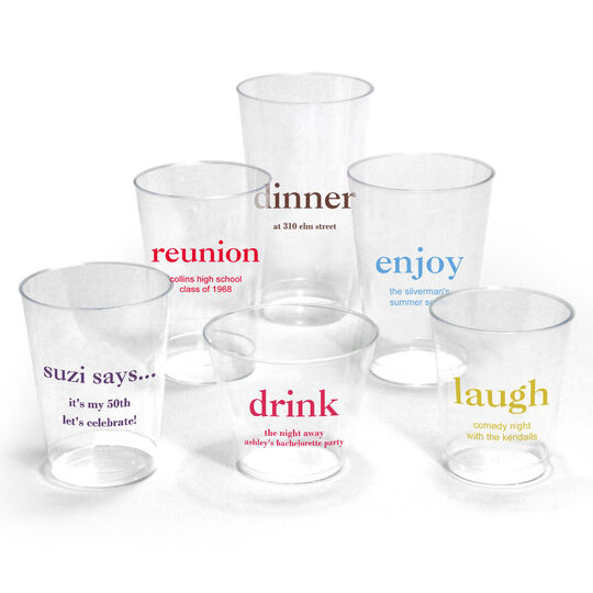 Design Your Own Big Word Clear Plastic Cups