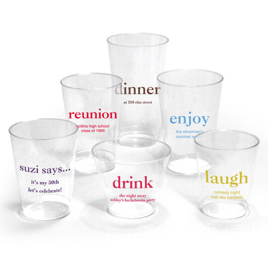 Design Your Own Big Name with Text Clear Plastic Cups