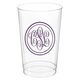 Double Circle Monogram Clear Plastic Cups Image 3 of 5