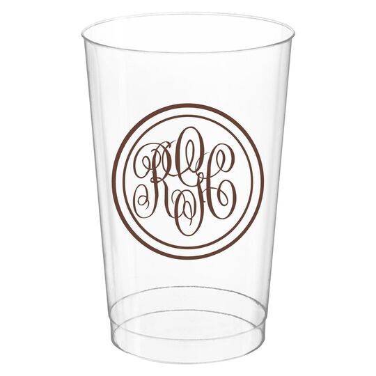 Double Circle Monogram Clear Plastic Cups