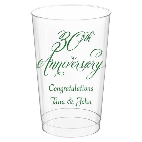 Elegant 30th Anniversary Clear Plastic Cups