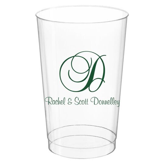 Elegant Initial Clear Plastic Cups