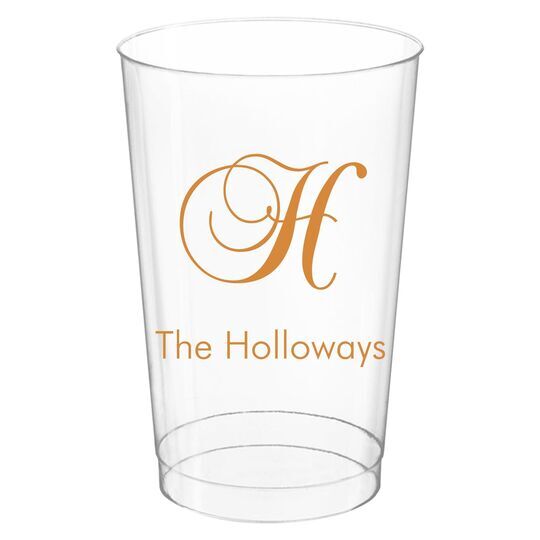 Elegant Initial Clear Plastic Cups