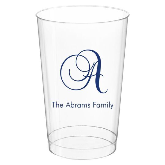 Elegant Initial Clear Plastic Cups