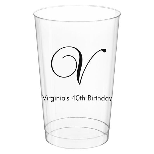 Elegant Initial Clear Plastic Cups