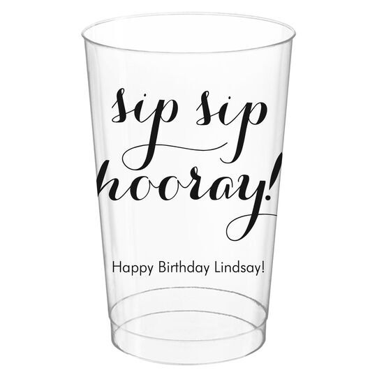 Elegant Sip Sip Hooray Clear Plastic Cups