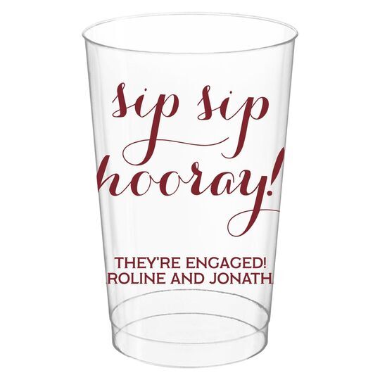 Elegant Sip Sip Hooray Clear Plastic Cups