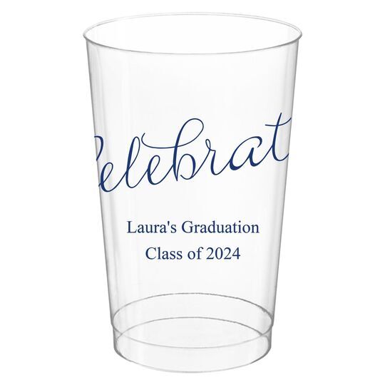 Expressive Script Celebrate Clear Plastic Cups