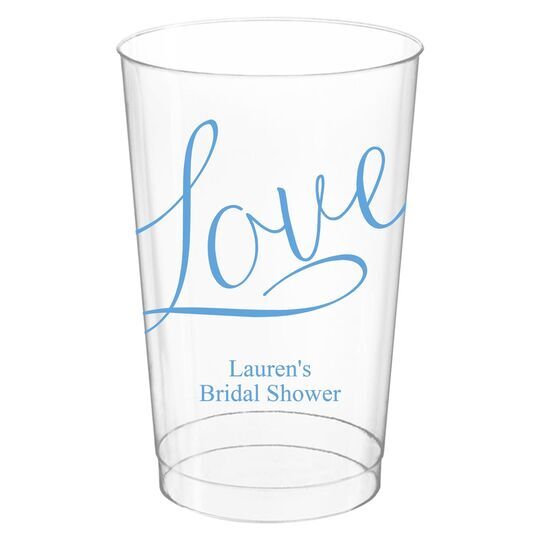 Expressive Script Love Clear Plastic Cups