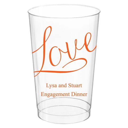 Expressive Script Love Clear Plastic Cups