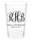 Fancy Script Monogram with Text Clear Plastic Cups Image 1 of 2
