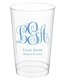 Fancy Script Monogram with Text Clear Plastic Cups Image 2 of 2