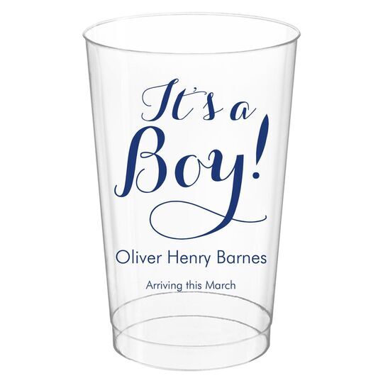 Elegant It's A Boy Clear Plastic Cups