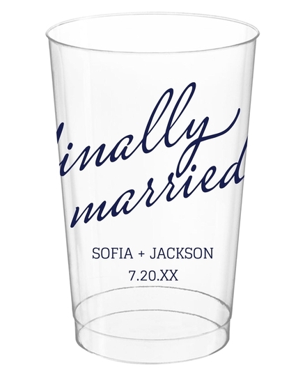 Expressive Script Finally Married Clear Plastic Cups