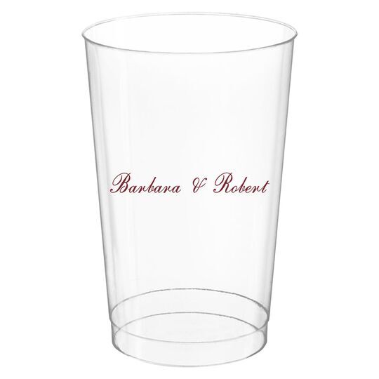 Formal Script Clear Plastic Cups