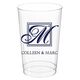 Framed Initial Plus Text Clear Plastic Cups Image 1 of 2