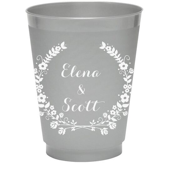 Floral Laurel Wreath Colored Shatterproof Cups