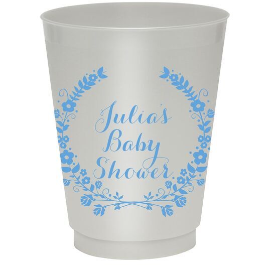 Floral Laurel Wreath Colored Shatterproof Cups