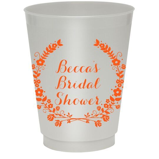 Floral Laurel Wreath Colored Shatterproof Cups