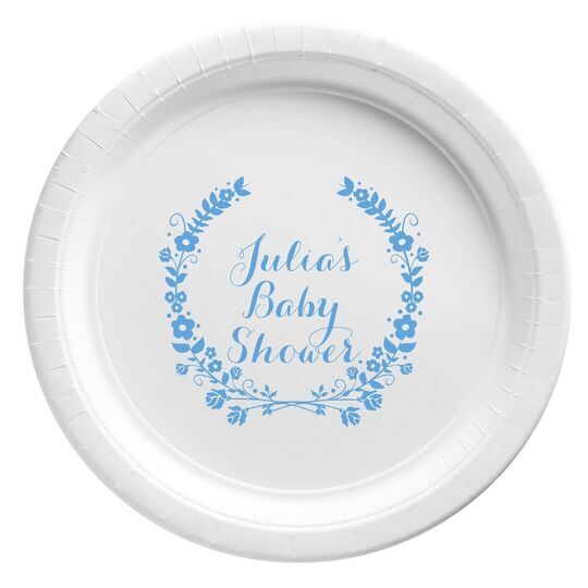 Floral Laurel Wreath Paper Plates