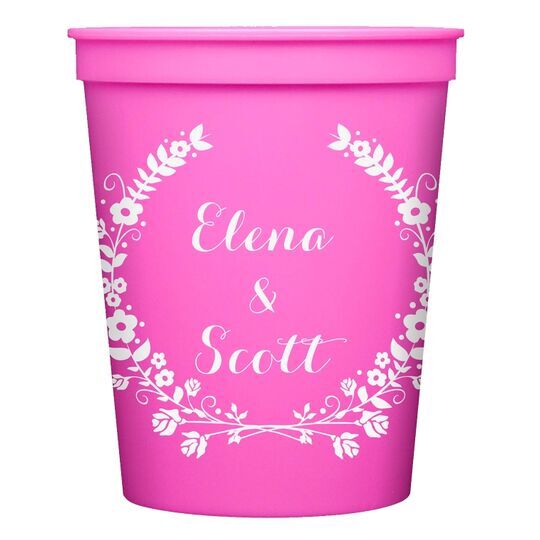 Floral Laurel Wreath Stadium Cups