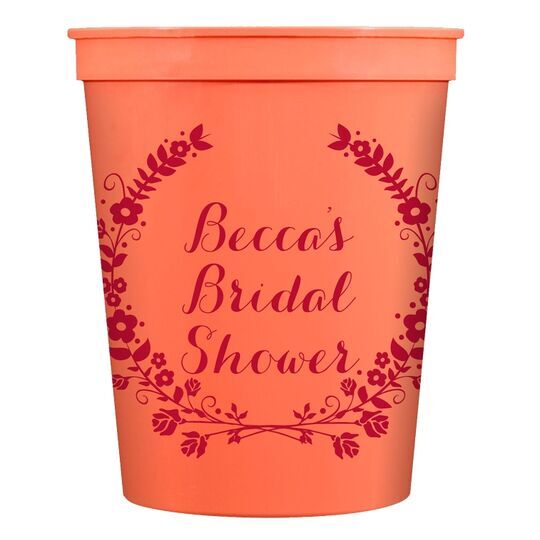 Floral Laurel Wreath Stadium Cups