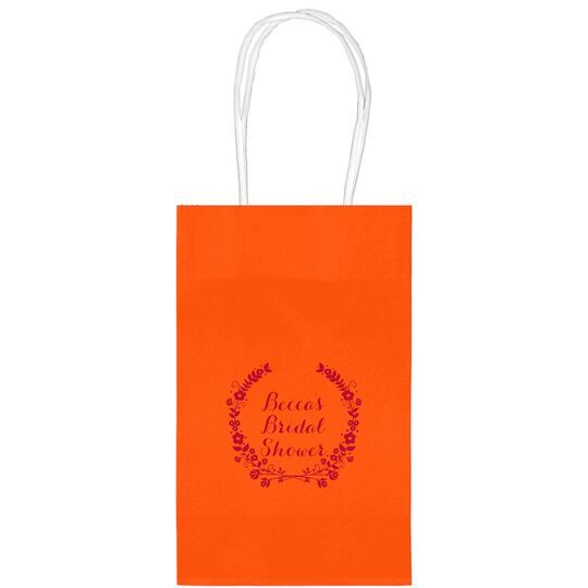 Floral Laurel Wreath Medium Twisted Handled Bags