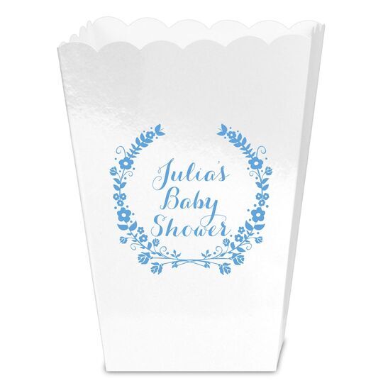 Floral Laurel Wreath Mini Popcorn Boxes