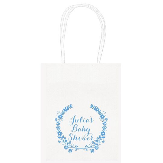 Floral Laurel Wreath Mini Twisted Handled Bags