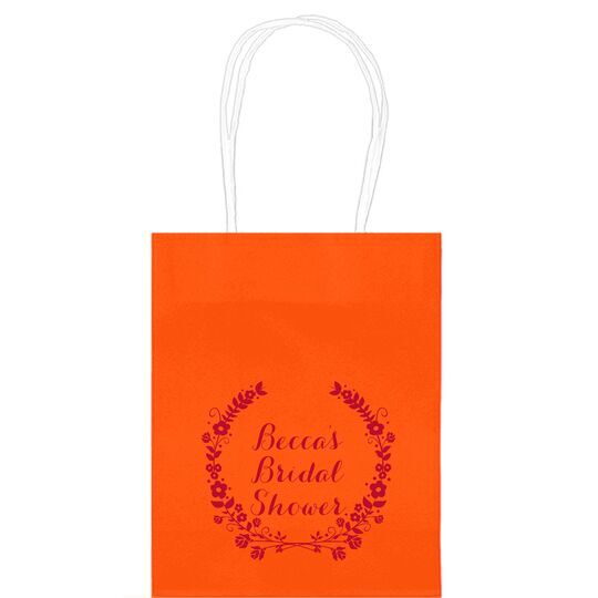 Floral Laurel Wreath Mini Twisted Handled Bags
