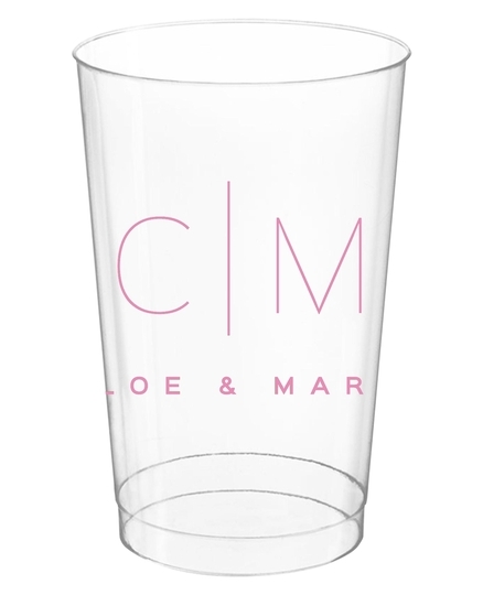 Duogram Initials Clear Plastic Cups