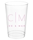 Duogram Initials Clear Plastic Cups Image 1 of 3