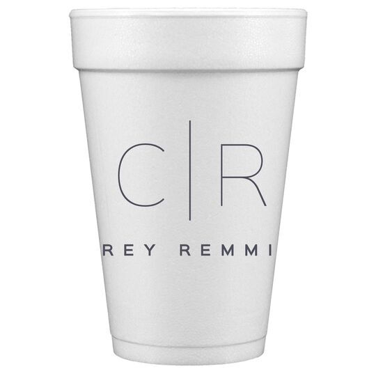 Duogram Initials Styrofoam Cups