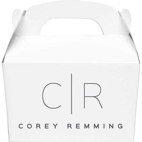 Duogram Initials Gable Favor Boxes