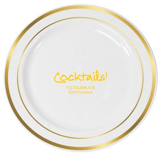 Studio Cocktails Premium Banded Plastic Plates